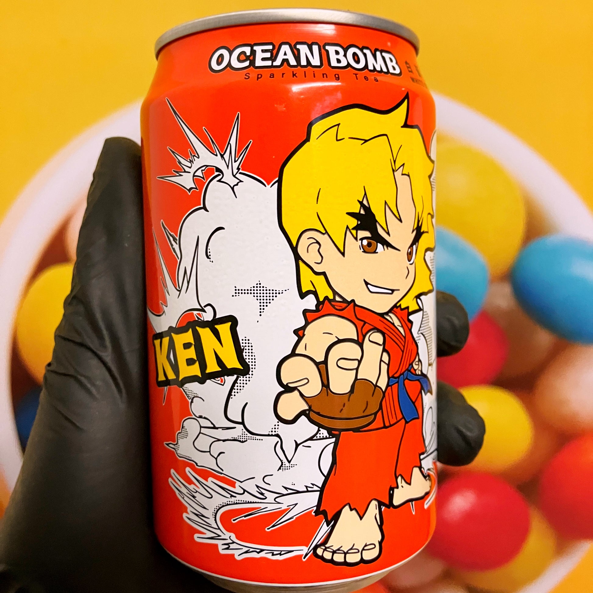 Ocean Bomb Street Fighter Sparkling GRAPE Black Tea (Ken) 330ml Ocean Bomb